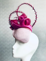 Pink Headpiece with Undulating Tonal Layers