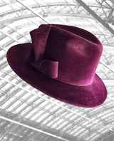 St Pancras - Burgundy Trilby with Felt Trim