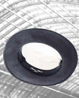 St Pancras - Pale Grey Trilby with Feather and Soft Fabric Trimmings