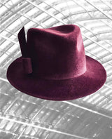 St Pancras - Burgundy Trilby with Felt Trim