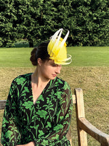 Nuvolette - Yellow Feather Swirls Headpiece