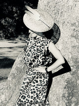 Mars Red Movement - Large Leopard Hat Burnt Orange Flight Feathers