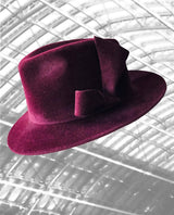 St Pancras - Burgundy Trilby with Felt Trim