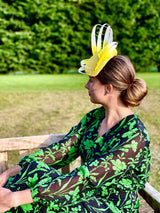 Nuvolette - Yellow Feather Swirls Headpiece