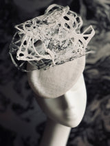 Mars Red Movement - Ivory and Grey Painted Sculpture