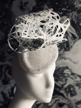 Mars Red Movement - Ivory and Grey Painted Sculpture