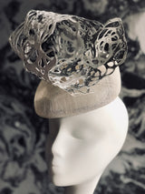 Mars Red Movement - Ivory and Grey Painted Sculpture