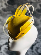 Nuvolette - Yellow Feather Swirls Headpiece