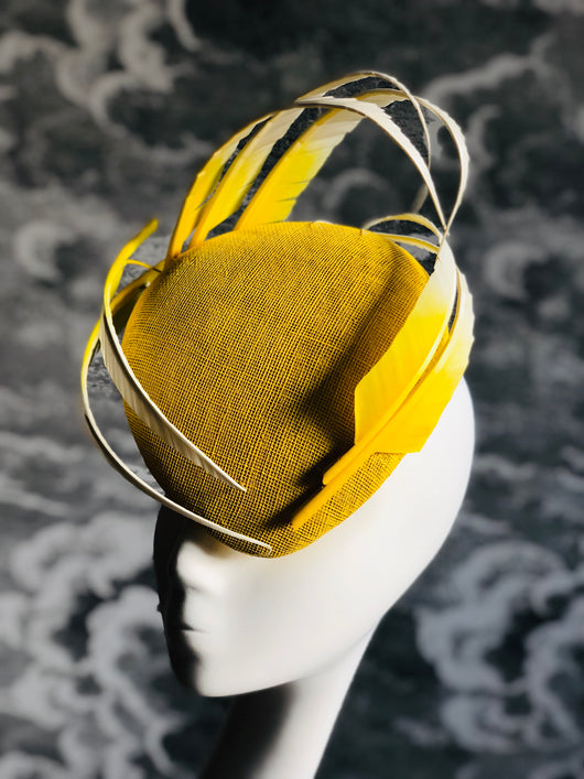Nuvolette - Yellow Feather Swirls Headpiece